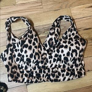 Victoria's Secret Black and Cream Patterned Top